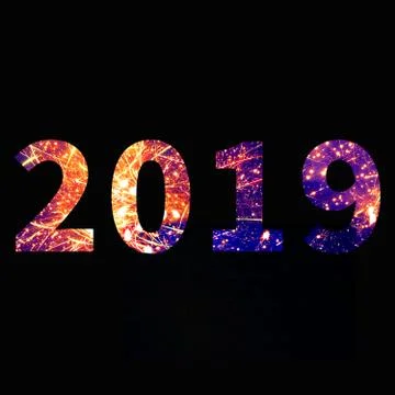 2019 written in double exposure Stock Illustration