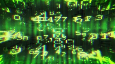 2019 Year - Digital Data Code Matrix 스톡 동영상 98520889