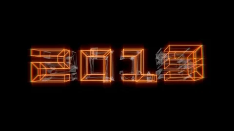 2019 Year (orange) Video stock 96503963