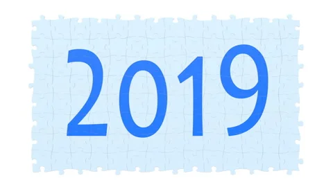 2019 year puzzles assemble Stock Footage 93873784