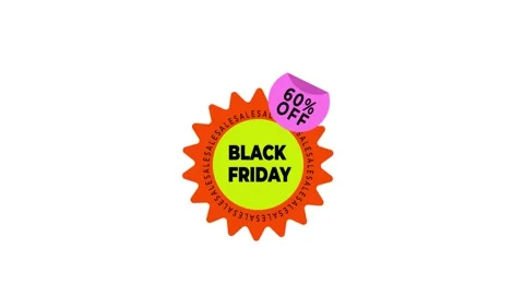 202 Animation Text Label Banner Black Friday Sale 60 Video stock 301560196