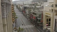 2020 - Aerial Of The Streets Of Hollywood And Los Angeles Are Abandoned And Stock Footage
