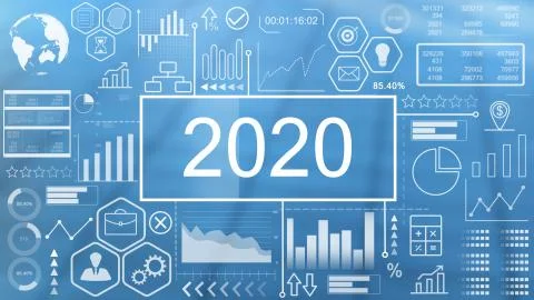 2020, Animated Typography Stock Illustration