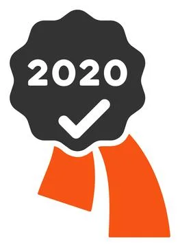 2020 Approve Award Vector Flat Icon Illustrazione stock
