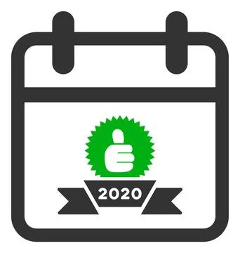 2020 Award Calendar Day Vector Flat Icon Stock Illustration