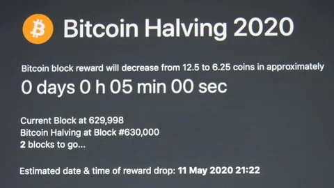 2020 Bitcoin Halving Countdown Screen, Time-lapse from 5 min Stock Footage 130150113