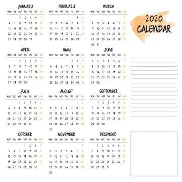 2020 Calendar Stock Illustration