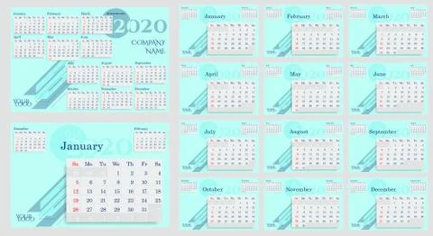 2020 Calendar planning Stock Illustration
