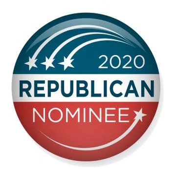 2020 Campaign Election Pin Button or Badge with Patriotic Stars &amp; Stripes The Stock Illustration
