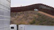 2020 - Cargo Trucks Cross The Border From Mexico Into The Usa Shipping After Stock Footage