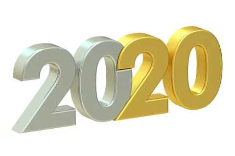 2020 concept, 3D rendering Stock Illustration