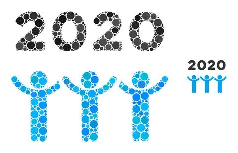 2020 Dancing People Composition of Circle Dots Illustrazione stock