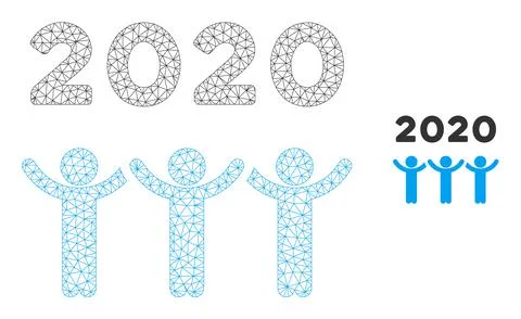 2020 Dancing People Vector Mesh Network Model Illustrazione stock