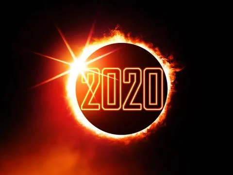 2020 on eclipse of the Sun Stock Illustration