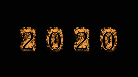2020 fire text effect black background Stock Footage 136066237