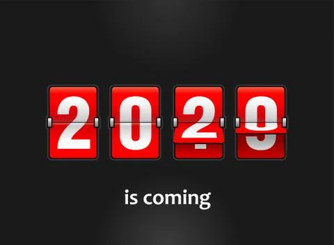 2020 in flip countdown timer 스톡 일러스트