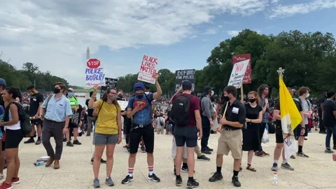 The 2020 "Get Off Our Necks" Commitment March in Washington, D.C. Stock Footage 138232841