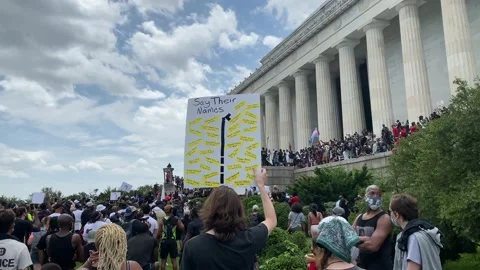 The 2020 "Get Off Our Necks" Commitment March in Washington, D.C. Stock Footage 138232943