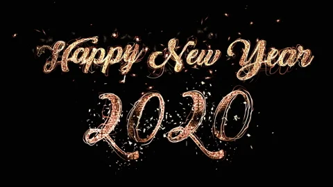 2020 Happy New Year Text with glitter and sparks isolated on black Stock Footage 119733906