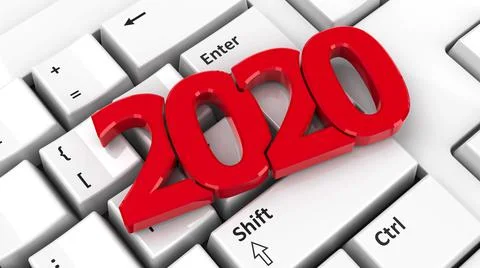 2020 icon on keyboard Stock Illustration