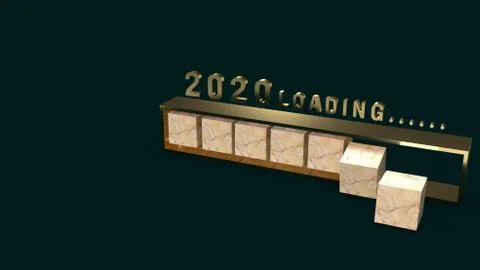 2020 loading 3d rendering for holiday content.. Stock Illustration