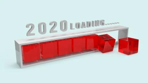 2020 loading 3d rendering for holiday content.. Stock Illustration