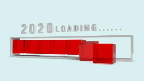 2020 loading 3d rendering for holiday content.. Stock Illustration