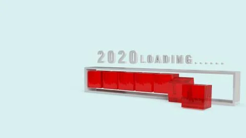 2020 loading 3d rendering for holiday content.. Stock Illustration