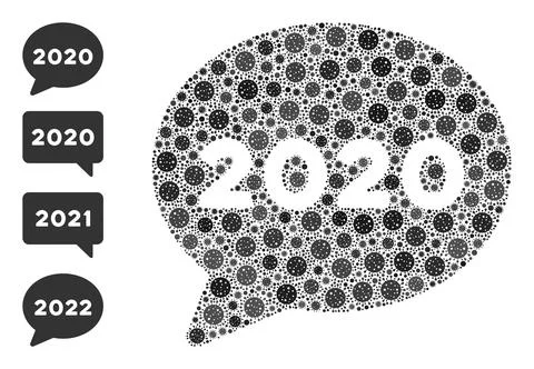 2020 Message Cloud Icon Mosaic from Coronavirus Elements Illustrazione stock