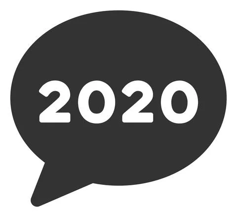 2020 Message Cloud Vector Flat Icon Stock Illustration