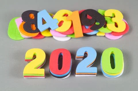 2020 in multicolored figures Stock Photos