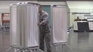 2020 - National Guardsmen Ready The Santa Clara Convention Center In California Stock Footage
