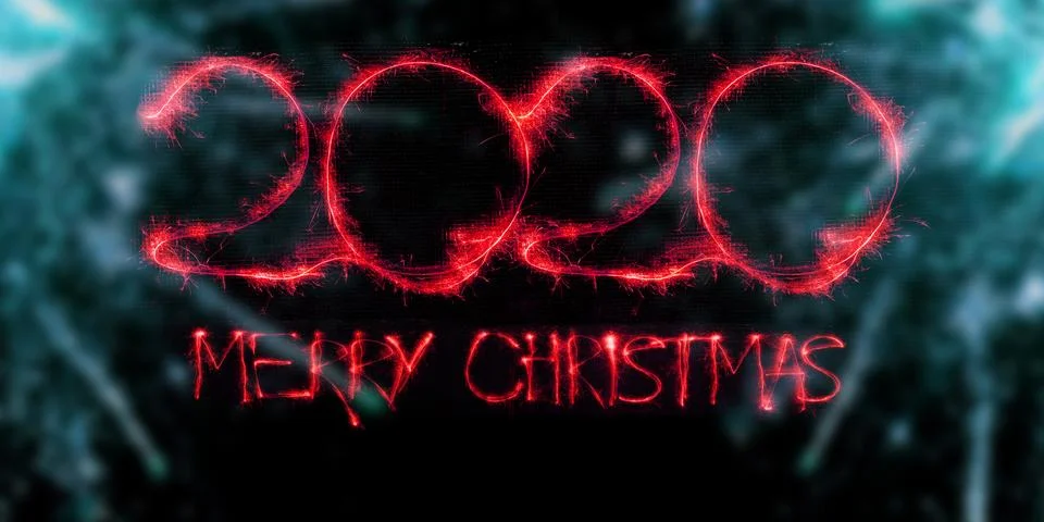 2020 in neon multi colour, parallel lines pattern on black background 스톡 일러스트