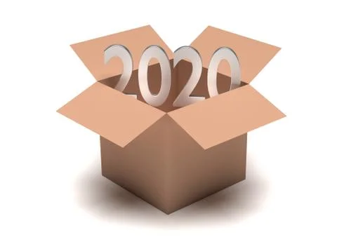 2020 new year in box Stock Illustration