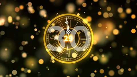 2020 New Year Clock Countdown Stock Footage 119082272