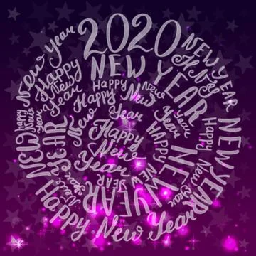 2020 New Year. Stock Illustration