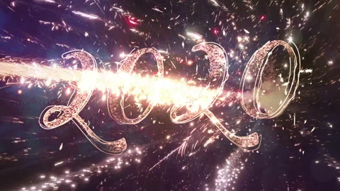 2020 New Year Real Multi color Multiple Explosion Fireworks Display sky night Stock Footage 119734558