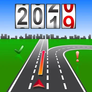 2020 New Year replacement of navigation way forward Stock Illustration