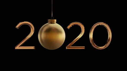 2020 New Year Typographical Cretaive Background With Christmas Ball Stock Footage 120635432