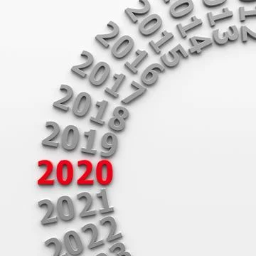 2020 past circle Illustrazione stock