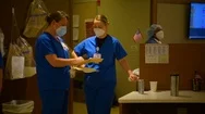 2020 - Patients, Nurses And Doctors Night Shift At The Stamford Hospital-Bennett Stock Footage