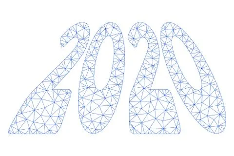2020 Perspective Text Polygonal Frame Vector Mesh Illustration 스톡 일러스트