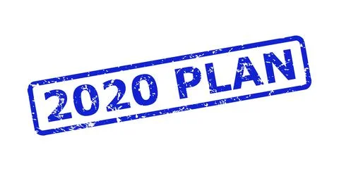 2020 PLAN Watermark with Distress Surface and Rounded Rectangle Frame 스톡 일러스트