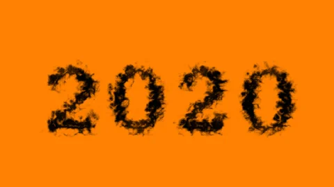 2020 smoke text effect orange isolated background Stock Footage 138722474