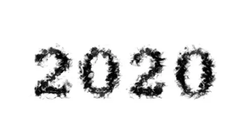 2020 smoke text effect white isolated background Stock Footage 138722478