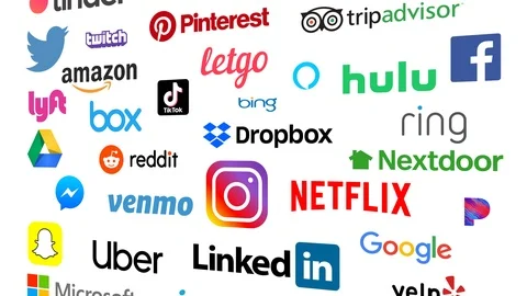 2020 Social Media Logo Loop with White Background Stock-Footage 110265537