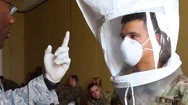 2020 - Surgical Masks And Gowns And Other Protective Medical Supplies Are Tested Stock Footage