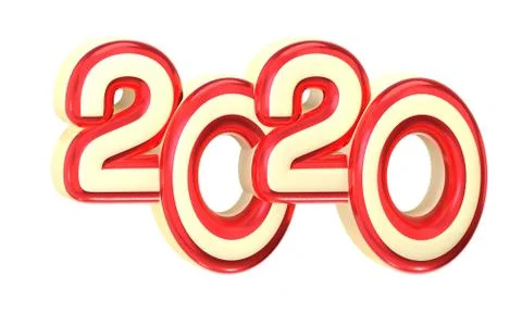 2020 symbol, icon or button isolated on white background, represents the new  Stock Photos