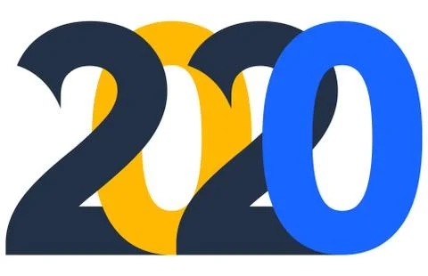 2020 text design pattern. Vector illustration. Isolated on white background Stock Illustration