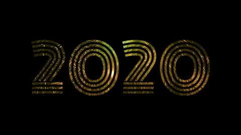 2020 text with firework for celebration with alpha / transperant Stock Footage 120635543